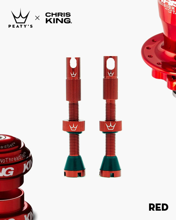 Peaty's Valvula Tubular Chris King 42Mm Rojo - Rideshop