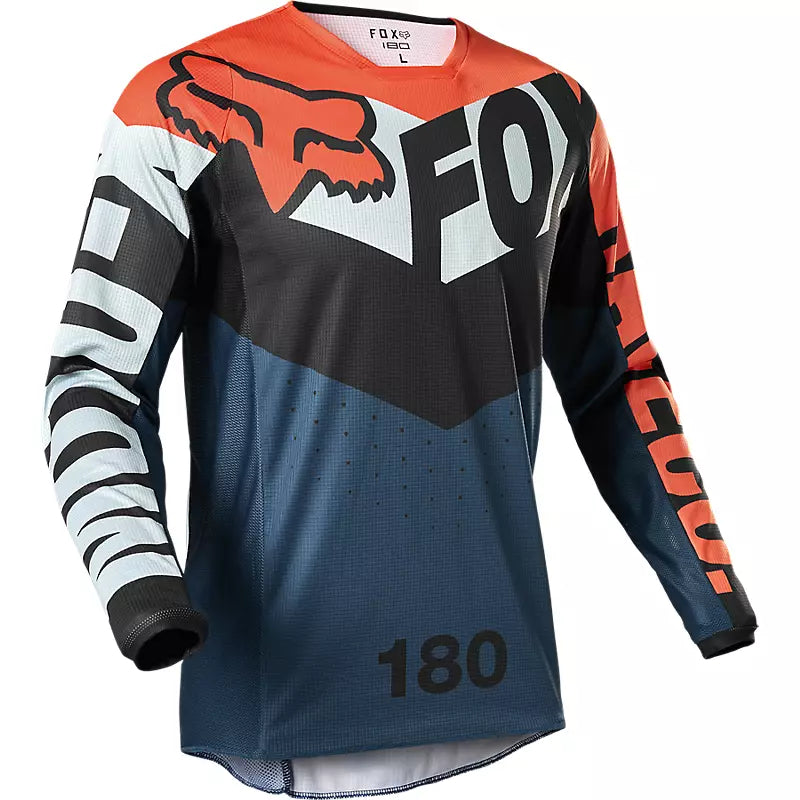 Polera Moto 180 TRICE Gris/Naranjo Fox Racing - Rideshop