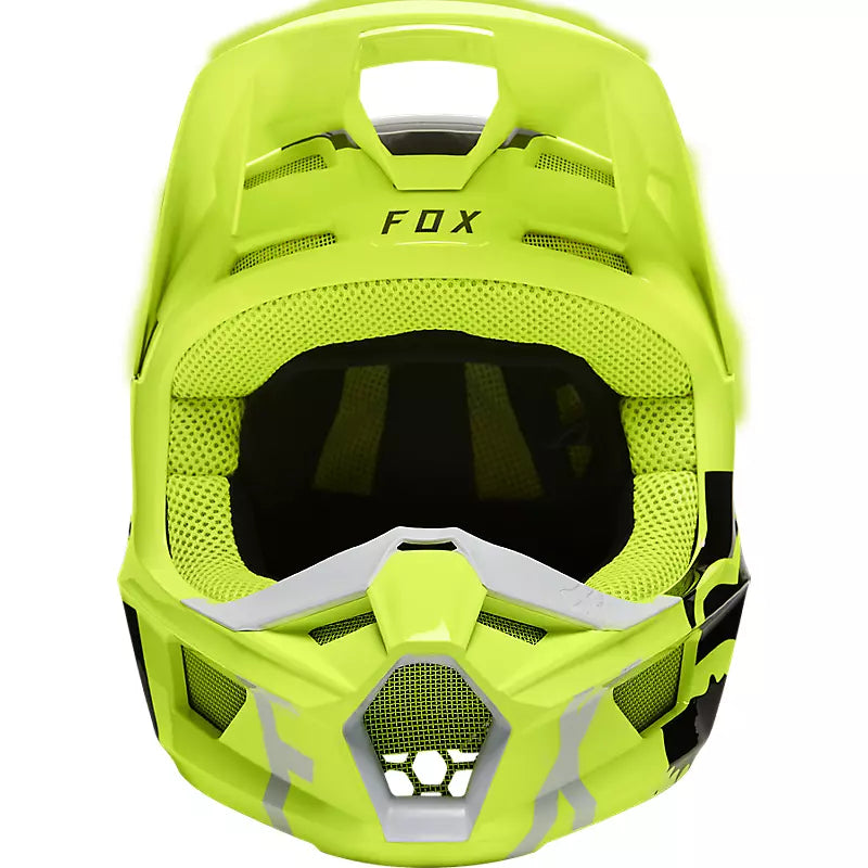 FOX Casco Moto Niño V1 Skew Amarillo - Rideshop