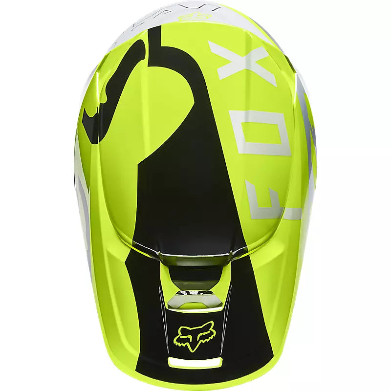 FOX Casco Moto Niño V1 Skew Amarillo - Rideshop