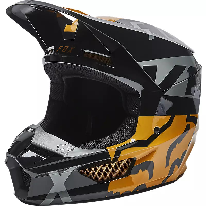 FOX Casco Moto Niño V1 Skew Negro - Rideshop