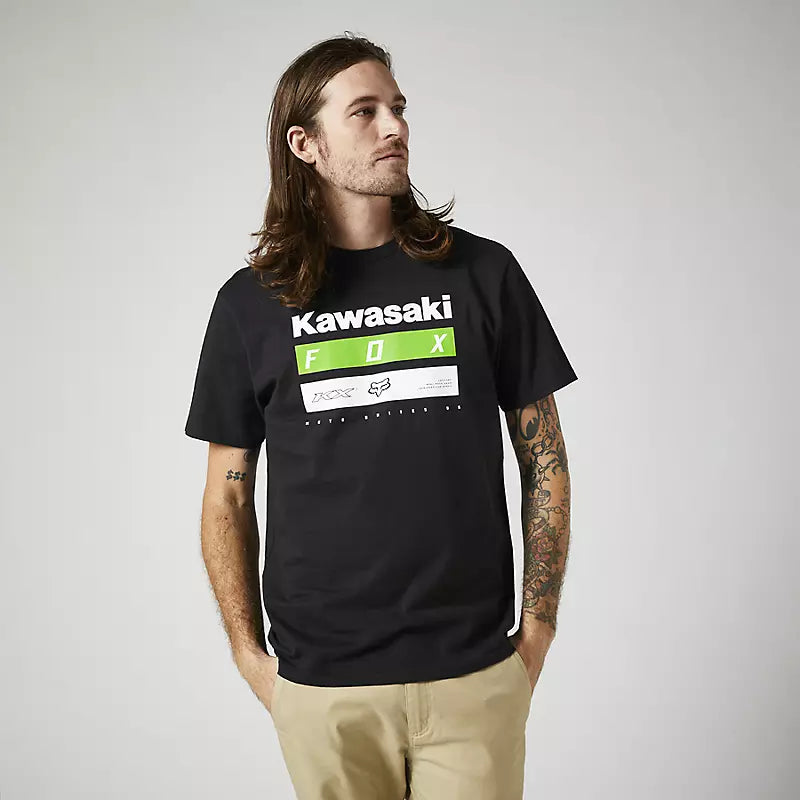 FOX Polera Lifestyle Premium Kawasaki Stripes Negro - Rideshop