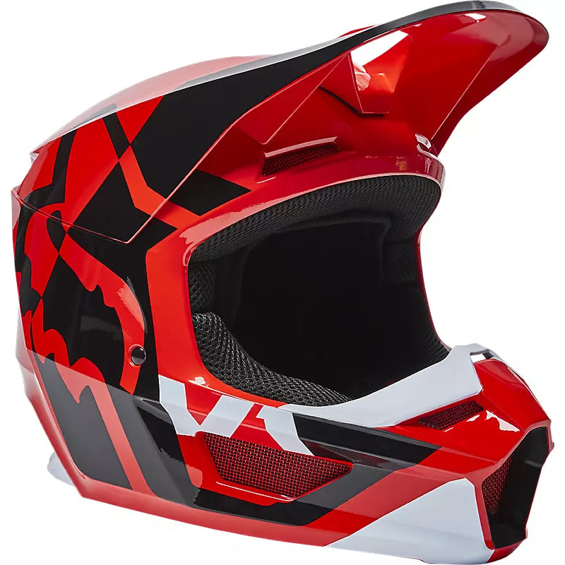 FOX Casco Moto Niño V1 Lux Rojo - Rideshop