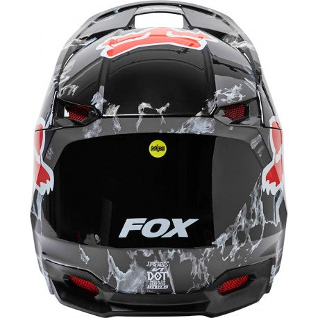 FOX Casco Moto V1 Karrera Ece Negro/Rojo-Rideshop