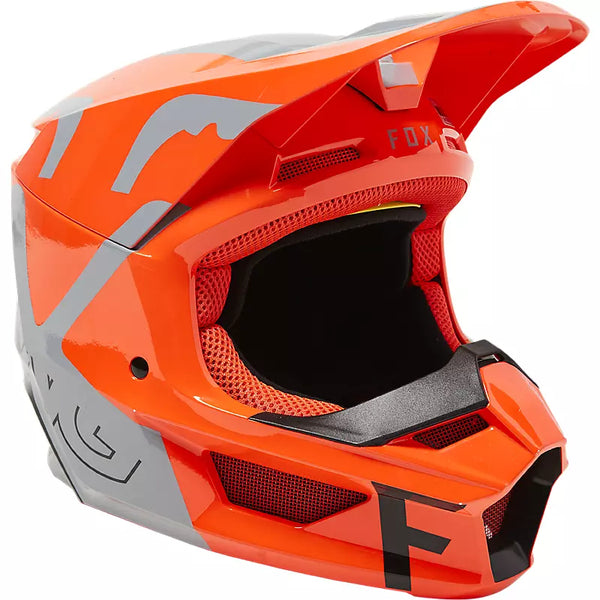 FOX Casco Moto Niño V1 Skew Naranjo - Rideshop