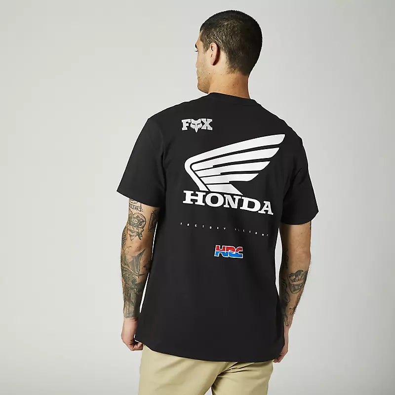 FOX Polera Lifestyle Premium Honda Wing Negro-Rideshop