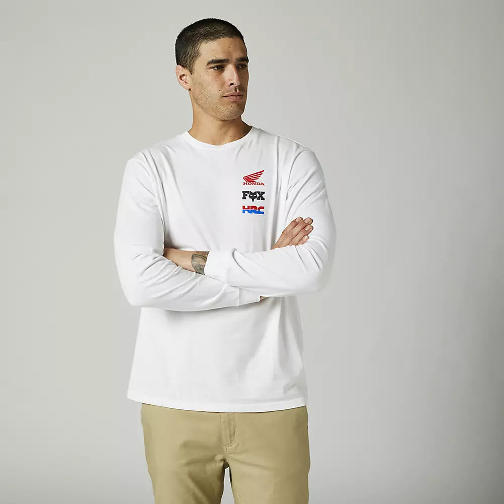 FOX Polera Lifestyle Honda Wing Premium Manga Larga Blanco - Rideshop