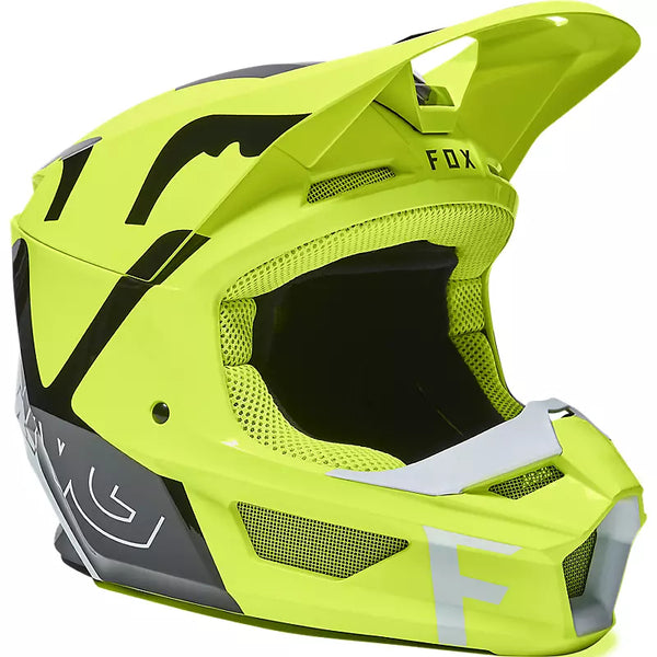 FOX Casco Moto Niño V1 Skew Amarillo - Rideshop