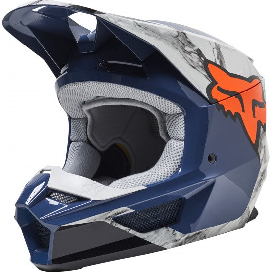 FOX Casco Moto V1 Karrera Azul/Gris - Rideshop