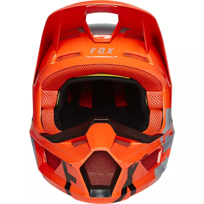 FOX Casco Moto Niño V1 Skew Naranjo - Rideshop