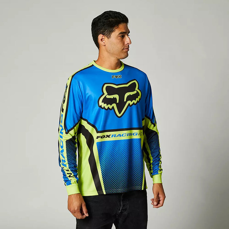 FOX Polera Bicicleta Manga Larga Octaine Azul/Amarillo - Rideshop