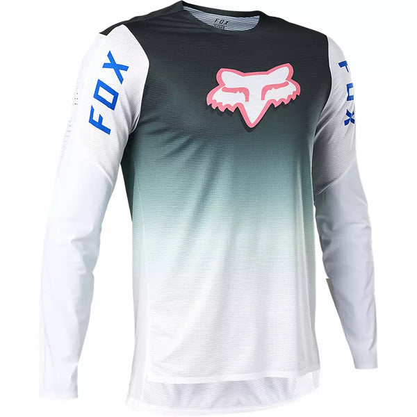 FOX Polera Bicicleta Manga Larga Flexair Race Spec Azul/Blanco - Rideshop