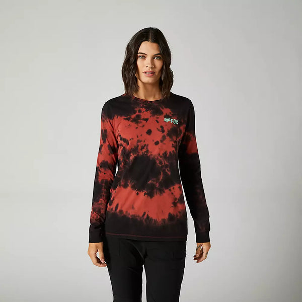 FOX Polera Lifestyle Mujer Biscayne Manga Larga Rojo/Negro - Rideshop