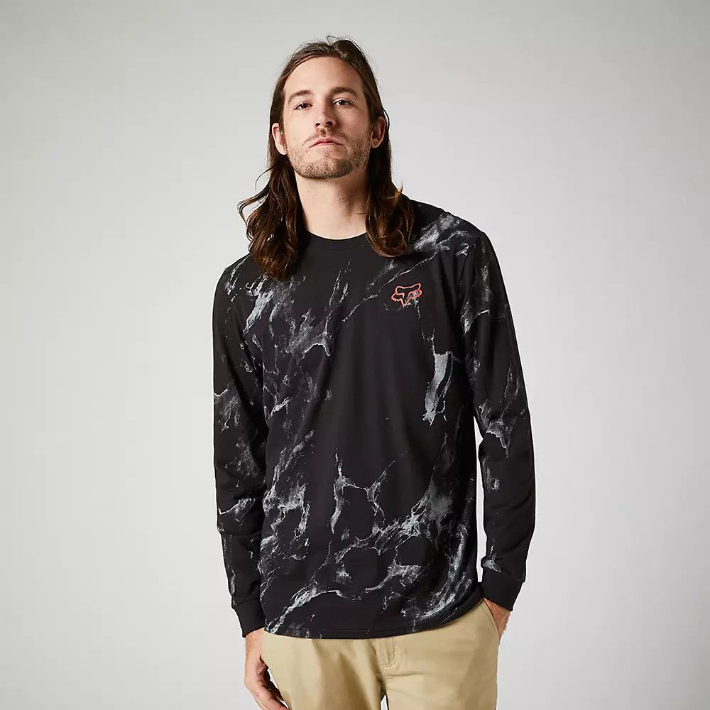 FOX Polera Lifestyle Karrera Manga Larga Negro - Rideshop