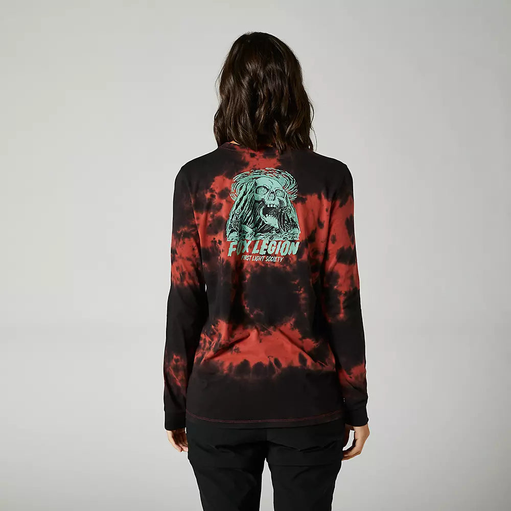 FOX Polera Lifestyle Mujer Biscayne Manga Larga Rojo/Negro - Rideshop