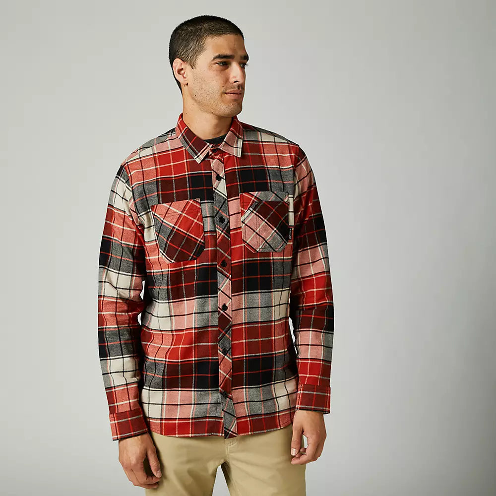 FOX Camisa Lifestyle Grainz Utility Rojo - Rideshop