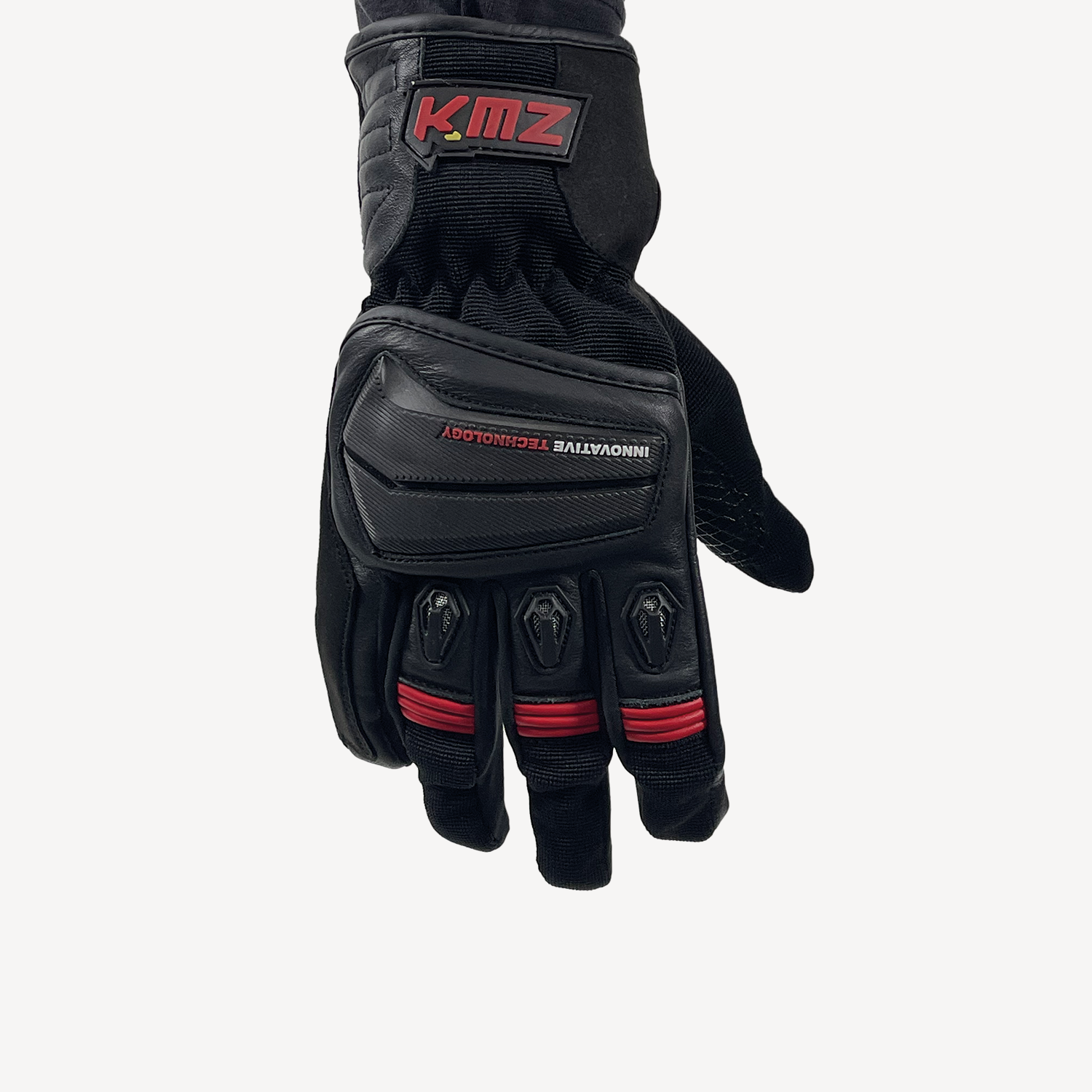 Guantes Moto Calle Raptor LI Negro/Rojo KMZ - Rideshop