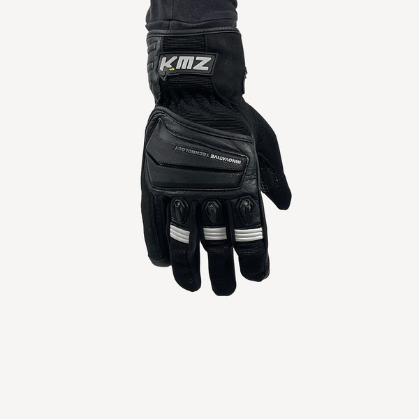 Guantes Moto Calle Raptor LI Negro/Blanco KMZ - Rideshop