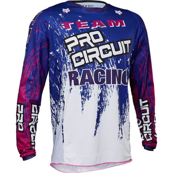 FOX Polera Moto 180 Pro Circuit Azul/Blanco/Rosado - Rideshop