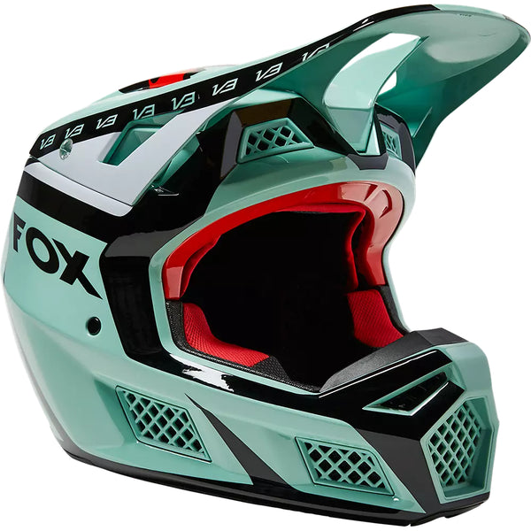 FOX Casco Moto V3 RS DVIDE Verde Agua - Rideshop