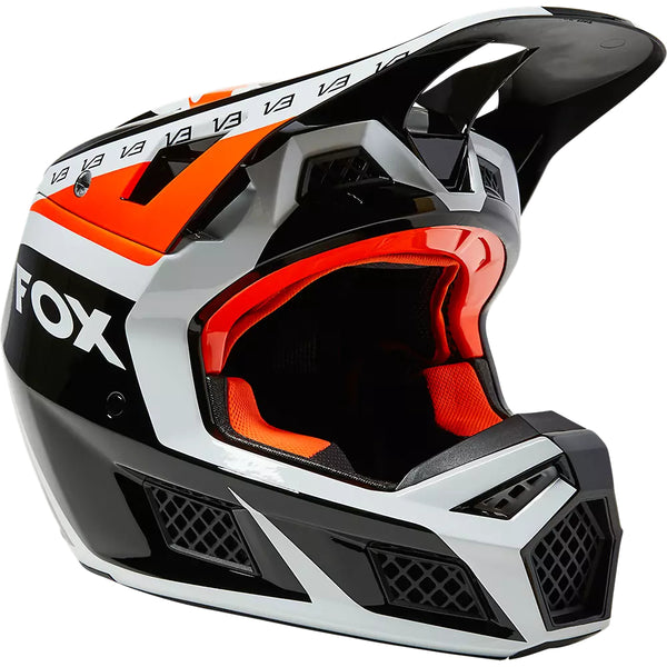 FOX Casco Moto V3 RS DVIDE Negro/Naranjo - Rideshop