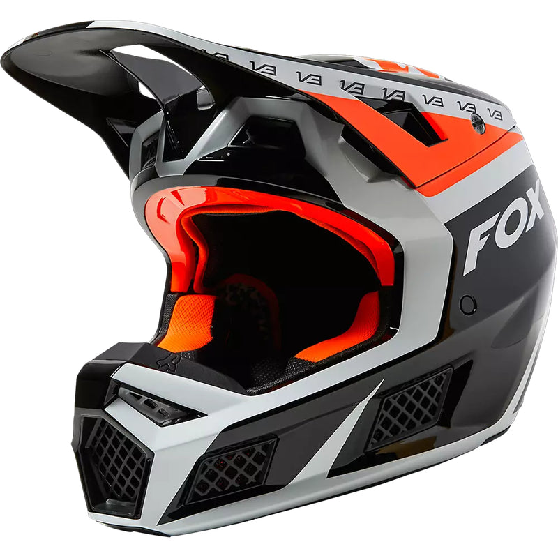 FOX Casco Moto V3 RS DVIDE Negro/Naranjo - Rideshop