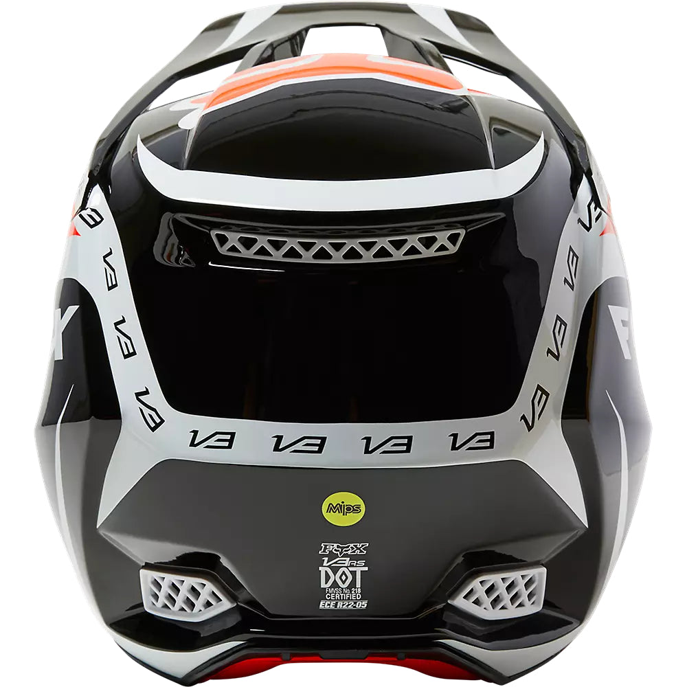 FOX Casco Moto V3 RS DVIDE Negro/Naranjo - Rideshop
