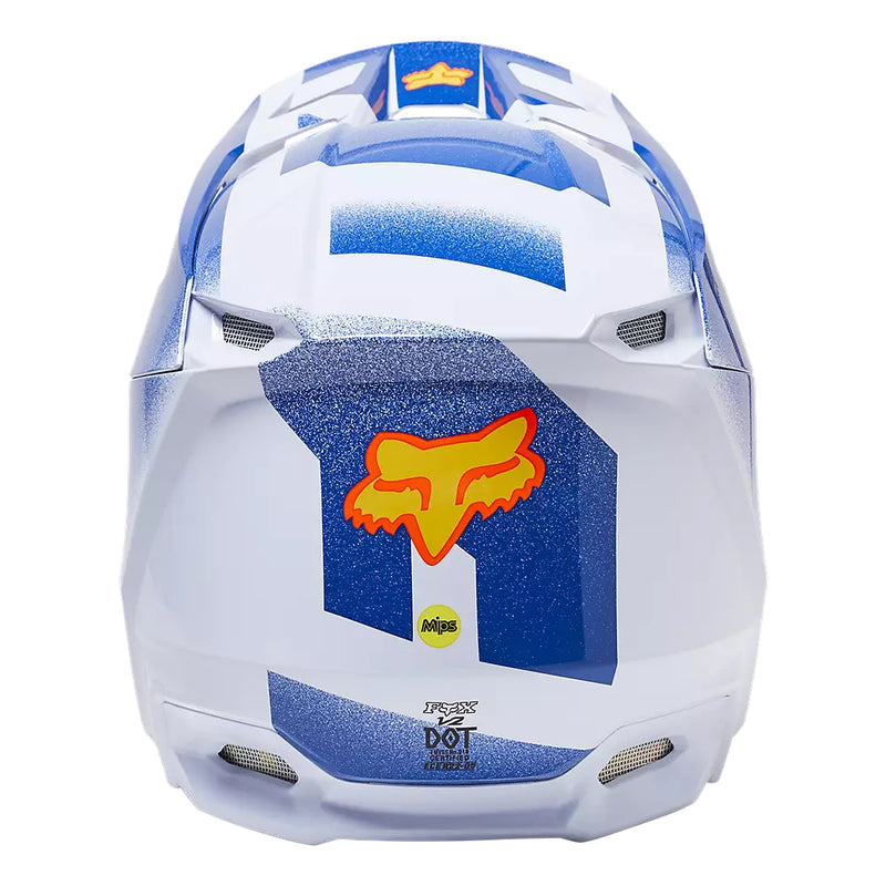 FOX Casco Moto V2 RKANE Naranjo/Azul/Blanco - Rideshop