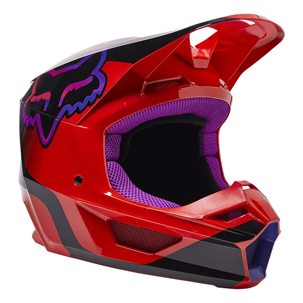 FOX Casco Moto Niño V1 Venz Rojo/Morado - Rideshop