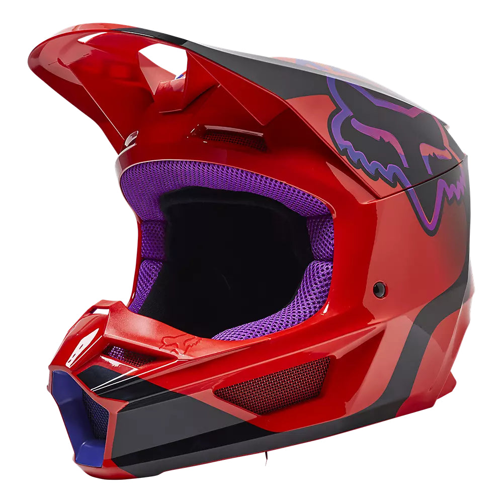 FOX Casco Moto Niño V1 Venz Rojo/Morado - Rideshop
