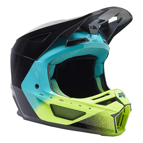 FOX Casco Moto V2 RKANE Gris/Amarillo - Rideshop