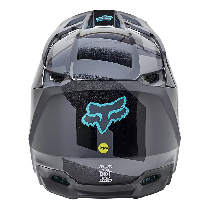 FOX Casco Moto V2 RKANE Gris/Amarillo - Rideshop