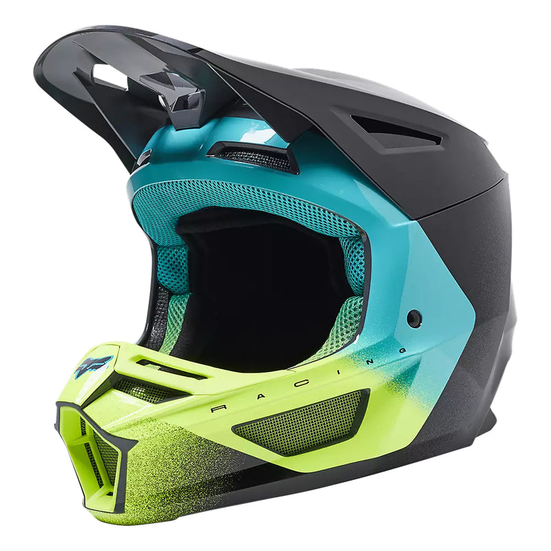 FOX Casco Moto V2 RKANE Gris/Amarillo - Rideshop