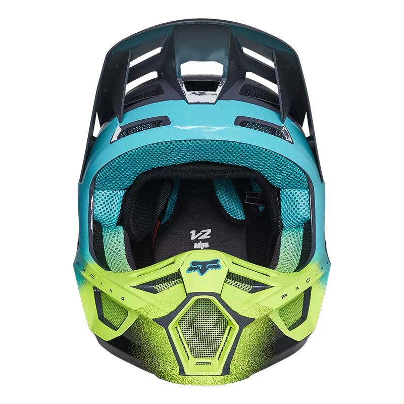 FOX Casco Moto V2 RKANE Gris/Amarillo - Rideshop