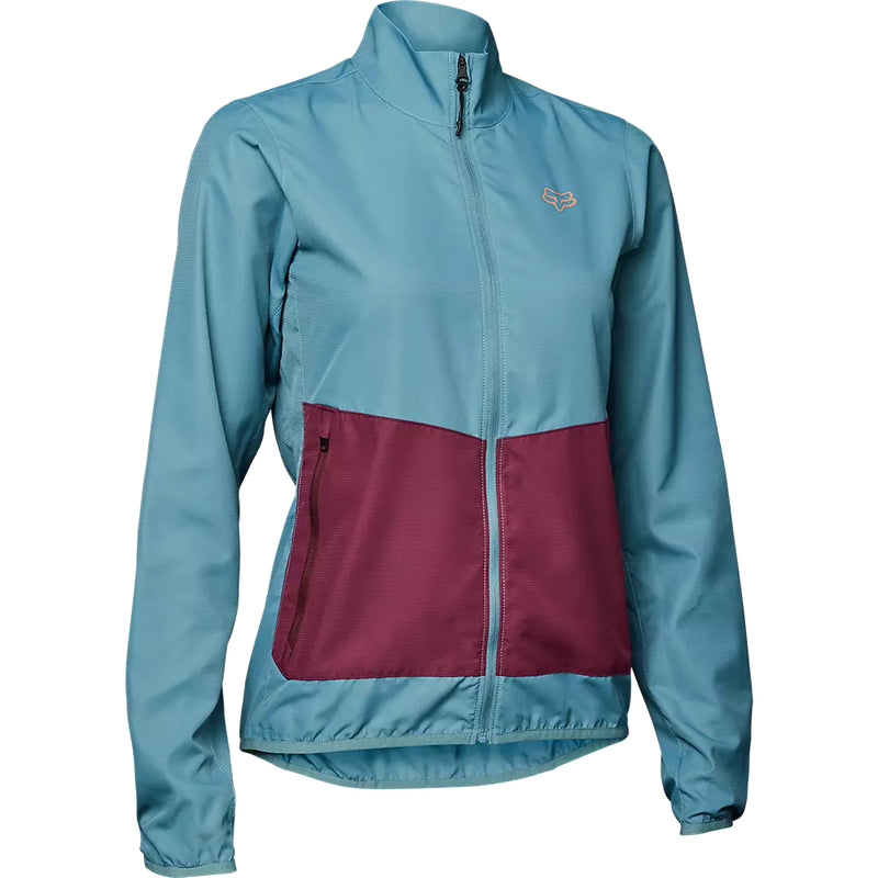 FOX Chaqueta Cortavientos Bicicleta Mujer Ranger Celeste/Morado - Rideshop