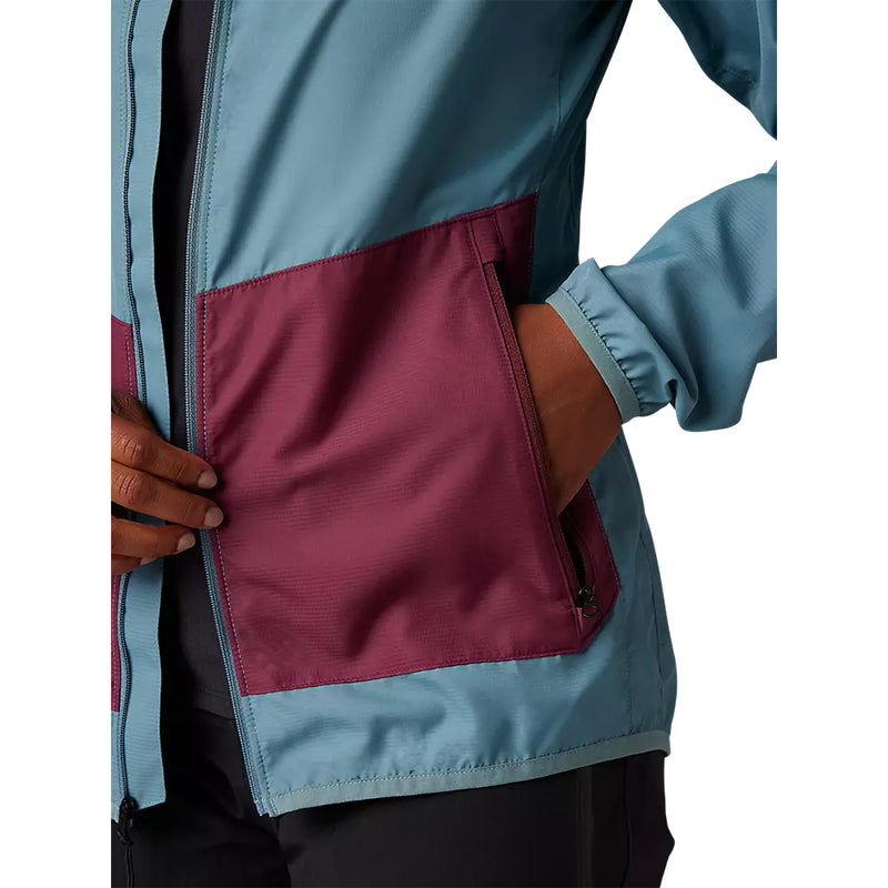 FOX Chaqueta Cortavientos Bicicleta Mujer Ranger Celeste/Morado - Rideshop