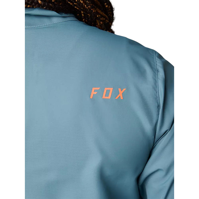 FOX Chaqueta Cortavientos Bicicleta Mujer Ranger Celeste/Morado - Rideshop