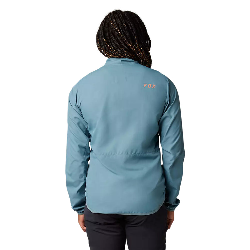 FOX Chaqueta Cortavientos Bicicleta Mujer Ranger Celeste/Morado - Rideshop