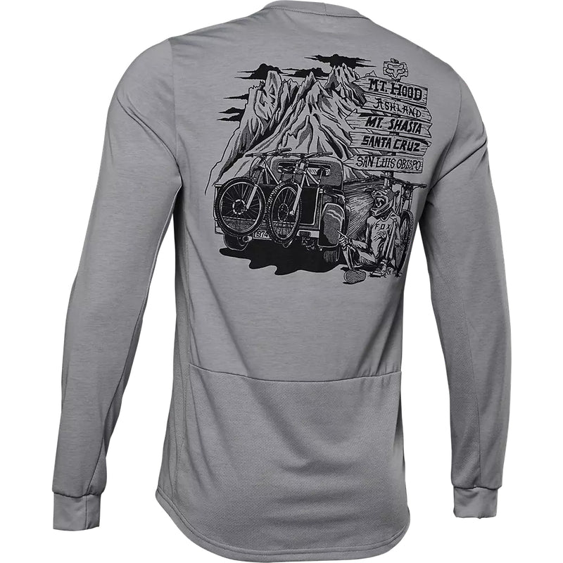 FOX Polera Manga Larga Bicicleta Ranger Drirelease® Gris - Rideshop