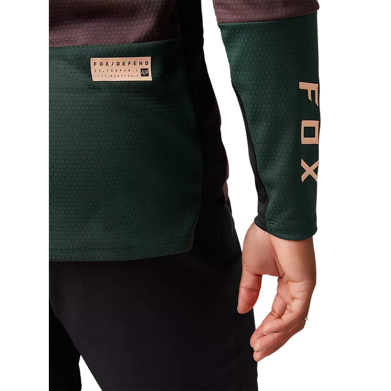 FOX Polera Bicicleta Mujer Defend Manga Larga Morado/Verde - Rideshop