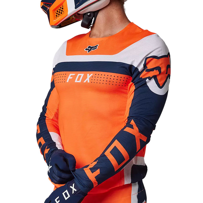 FOX Polera Moto Flexair Efekt Naranjo/Azul/Blanco - Rideshop