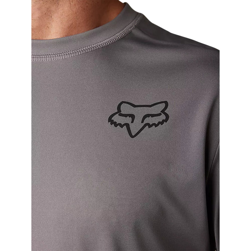 FOX Polera Bicicleta Ranger Font Manga Larga Gris - Rideshop