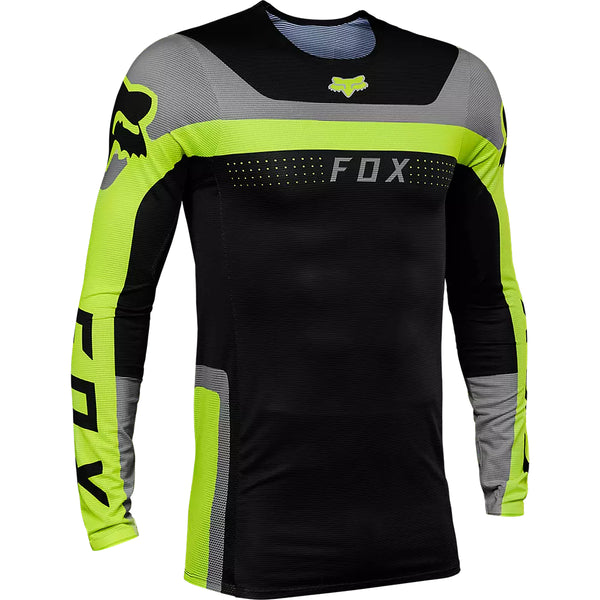 FOX Polera Moto Flexair Efekt Negro/Amarillo/Gris - Rideshop