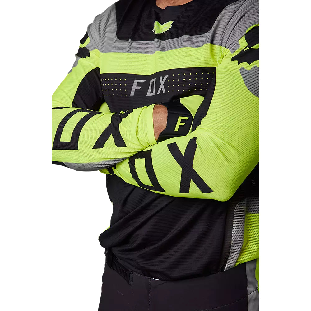 FOX Polera Moto Flexair Efekt Negro/Amarillo/Gris - Rideshop