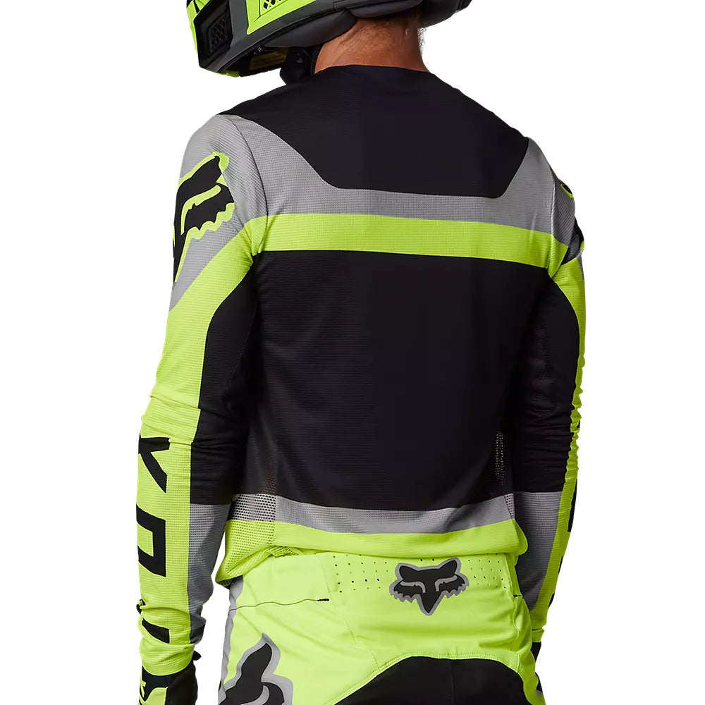 FOX Polera Moto Flexair Efekt Negro/Amarillo/Gris - Rideshop