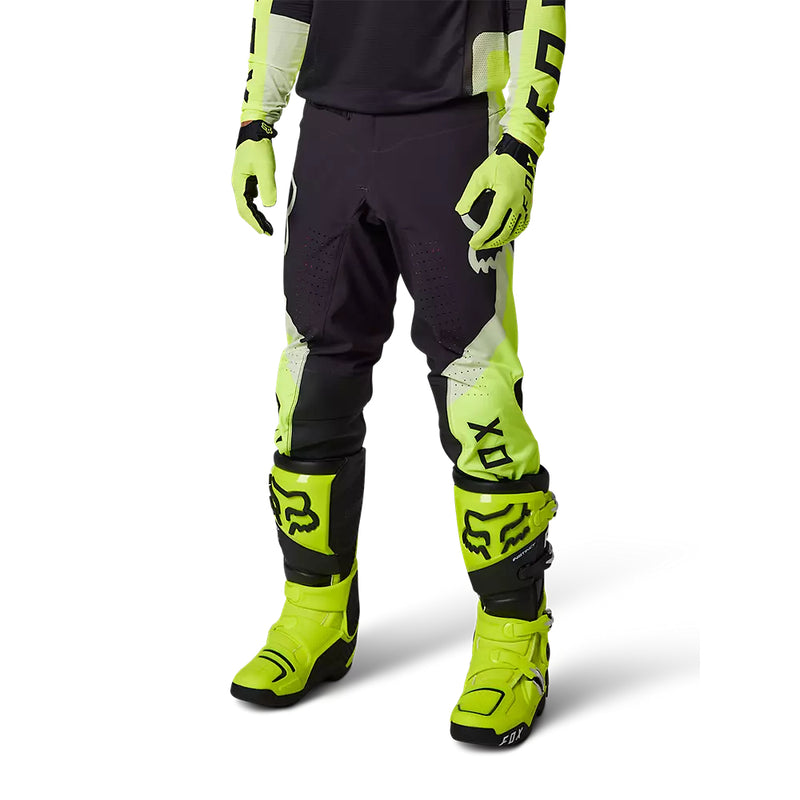 FOX Pantalon Moto Flexair Efekt Negro/Amarillo/Blanco - Rideshop