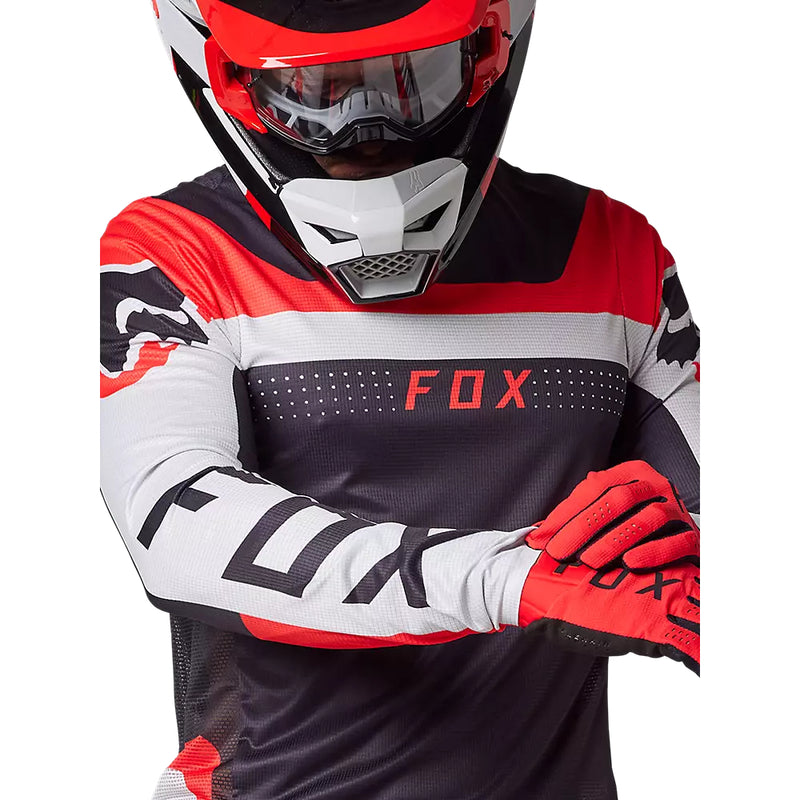 FOX Polera Moto Flexair Efekt Negro/Rojo/Blanco - Rideshop