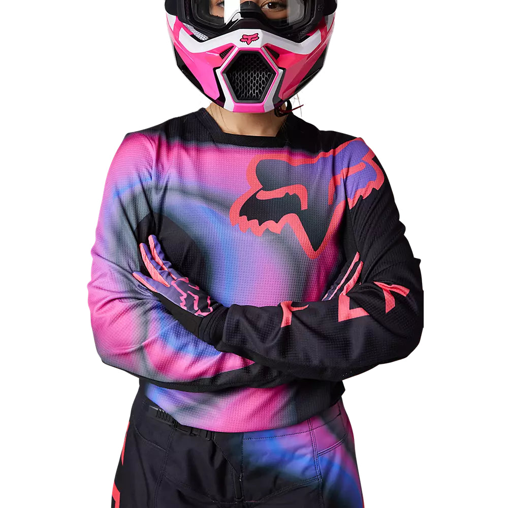 FOX Polera Moto Mujer 180 Toxsyk Negro/Rosado - Rideshop