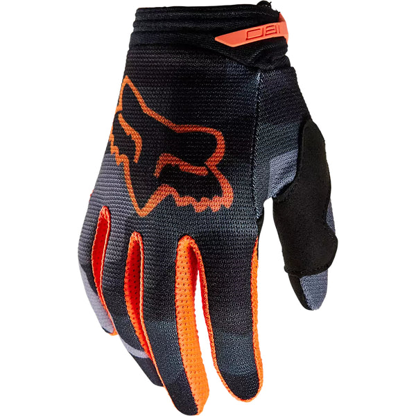 FOX Guantes Moto Niño 180 Bknr Camo Gris/Naranjo - Rideshop