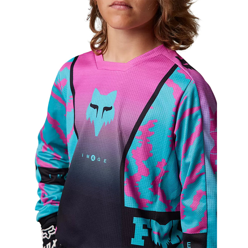 FOX Polera Moto Niño 180 Nukrl Celeste/Rosado - Rideshop